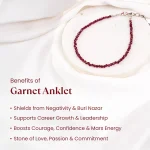 Garnet Anklet with FREE Rose Quartz 6mm Bracelet - Image 5