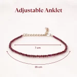 Garnet Anklet with FREE Rose Quartz 6mm Bracelet - Image 3