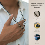 Silver Capped Karungali Malai – with Free Karungali Bracelet Gift - Image 2
