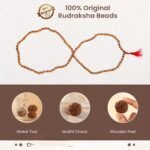 5 Mukhi Rudraksha Mala - 7mm, 108+1 beads - Image 10